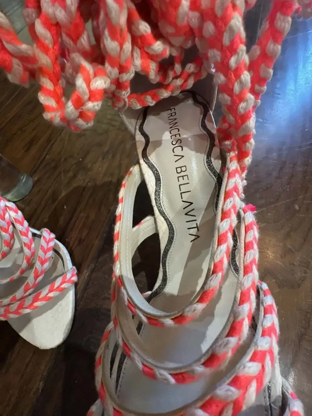 Francesca Bellavita Don't Call Me Doll Neon Rope Lace-Up Heels Size 39